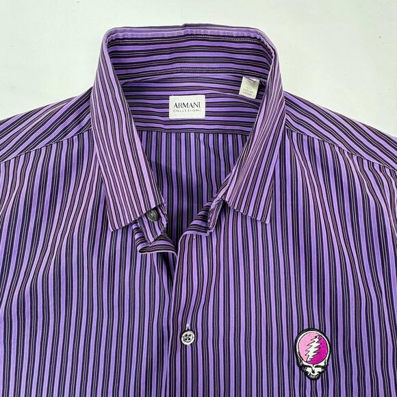 Grateful Dead Steal Your Face Armani Collezioni Button Down (M) - Picture 3 of 7